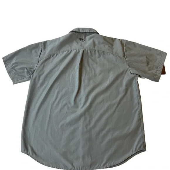 FLY Racing Grey Collared Button Up Short Sleeve Shirt Size Large - Picture 5 of 11